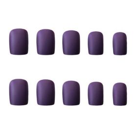 Matte Purple False Fingernails Full Cover Fake Nails Artificial False Nails Tips Nail Art