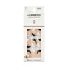 KISS imPRESS Medium Coffin Gel Press-On Nails, Glossy Black & White, 30 Pieces