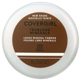 COVERGIRL TruBlend Loose Mineral Powder, 500 Deep, 0.63 oz, Setting Powder, Loose Powder, Enriched with Minerals, Easy Application, Soft, Even-Toned,