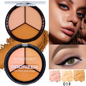 Tri-Color Concealer, 3 IN 1 Color Correcting Concealer Cream with Brush, Face Cream for Contour & Highlight, Conceals Dark Circles Blemish, Moisturizi (Color: (Earth Colors04))