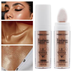 Fairy Dust Highlighting Powder - Full Body Pearlescent Glitter for Face and Eyes, Sparkling Halloween Body Glitter (Color: Brown)